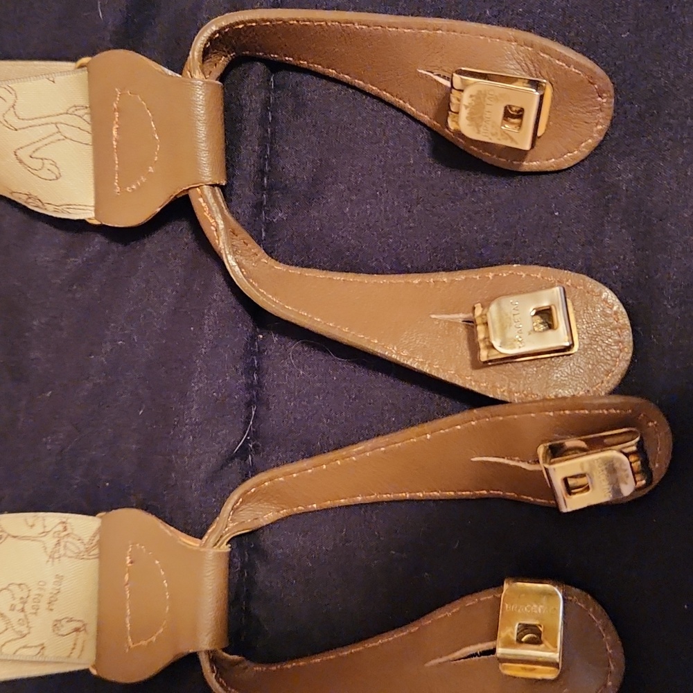 Vintage Bugs Bunny Cream and Brown Patterned Suspenders - Picture 3 of 7